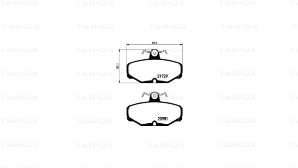 Tarox Bremsbeläge Hinterachse passend für Donkervoort D8, Ford Escort Mk5, Ford Scorpio Mk1/Granada Mk3, Ford Sierra & TVR Chimaera, TVR Griffith