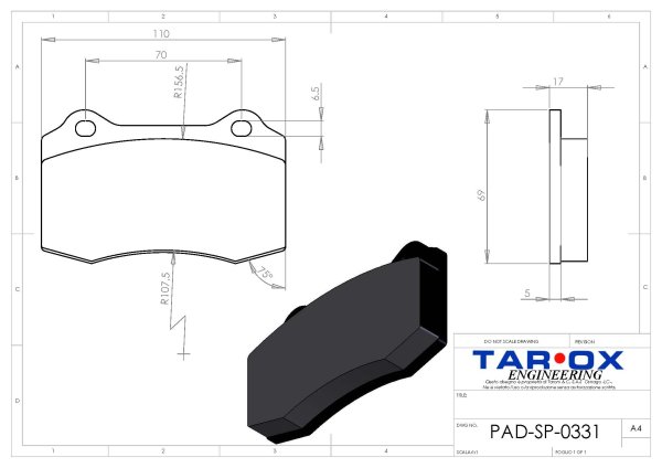 Tarox Bremsbeläge Vorderachse passend für Alfa Romeo 147, 156, GTV, Spider &b Fiat Coupe (175) & Ford Focus MK1 &  Lancia Delta, Kappa & Maserati Gran Turismo & Peugeot 406, 607