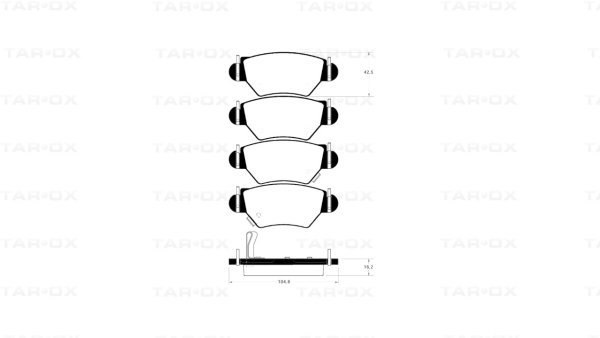 Tarox Bremsbeläge Hinterachse passend für Opel Astra G, Vauxhall Astra Mk4, Vauxhall Zafira