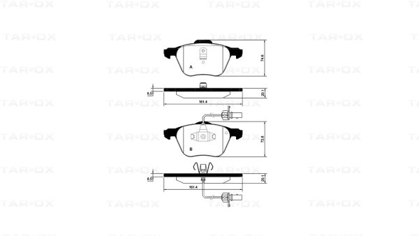 Tarox Bremsbeläge Vorderachse passend für Seat Alhambra II, VW Sharan II & VW T4 Caravelle/Transporter