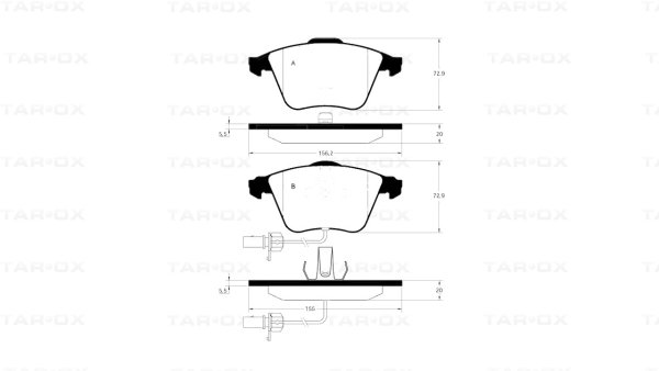 Tarox Bremsbeläge Vorderachse passend für Audi A6 (quattro)(C5) & Audi S6 quattro (C5)