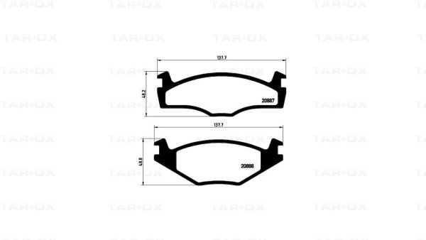Tarox Bremsbeläge Vorderachse passend für Seat Cordoba, Ibiza, Toledo & VW Golf Cabriolet, Golf Mk1/Mk2, Jetta Mk1/Mk2, Polo Mk1/2, Scirocco
