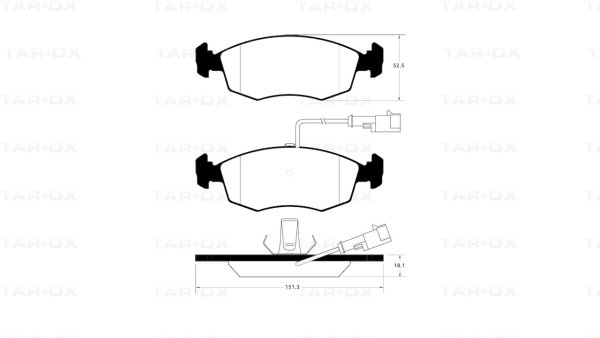 Tarox Bremsbeläge Vorderachse passend für Fiat Doblo, Fiat Grande Punto, Fiat Palio, Fiat Punto & Lancia Dedra