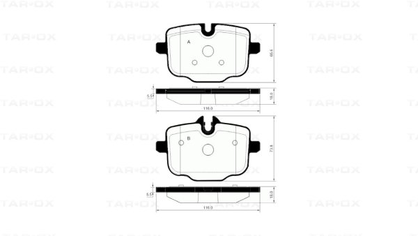 Tarox Bremsbeläge Hinterachse passend für BMW 5er (F10/F11)(G30/G31), 6er (F12-F13), 6er GT (G32), 7er (G11-G12), 8er (G14-G15-G16), M2 (G87), M3 (G80), M4 (G82-G83), M5 (F10/F11), X4 (G02), X5 (G05, F95), X7 (G07)