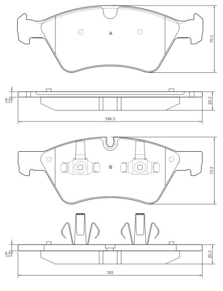 Tarox Bremsbeläge Vorderachse passend für Mercedes GL-Klasse (X164), Mercedes M-Klasse (W164), Mercedes R-Klasse (W251)