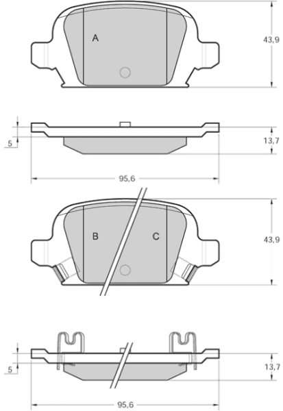 Tarox Bremsbeläge Hinterachse passend für Opel Tigra Twin Top