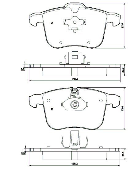 Tarox Bremsbeläge Vorderachse passend für Opel Signum, Opel Vectra C, Saab 9-3, Vauxhall Signum, Vauxhall Vectra
