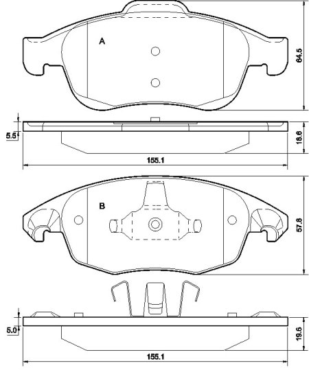 Tarox Bremsbeläge Vorderachse passend für Citroen Berlingo & Citroen C4 Picasso/Grand Picasso