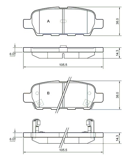 Tarox Bremsbeläge Hinterachse passend für Nissan Juke, Nissan Qashqai, Nissan X-Trail II & Renault Koleos Mk1