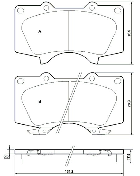 Tarox Bremsbeläge Vorderachse passend für Mitsubishi Shogun (Pajero) & Toyota Land Cruiser
