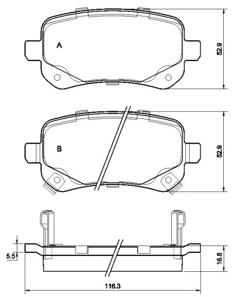 Tarox Bremsbeläge Hinterachse passend für Chrysler Grand Voyager V & Fiat Freemont (JC)