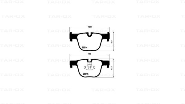 Tarox Bremsbeläge Hinterachse passend für BMW 3er (F30/F35/F80), BMW 3er Touring (F31), BMW 4er (F32/F33/F82)