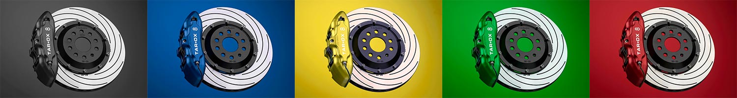 Farboptionen für Tarox Upgrade-Bremssättel